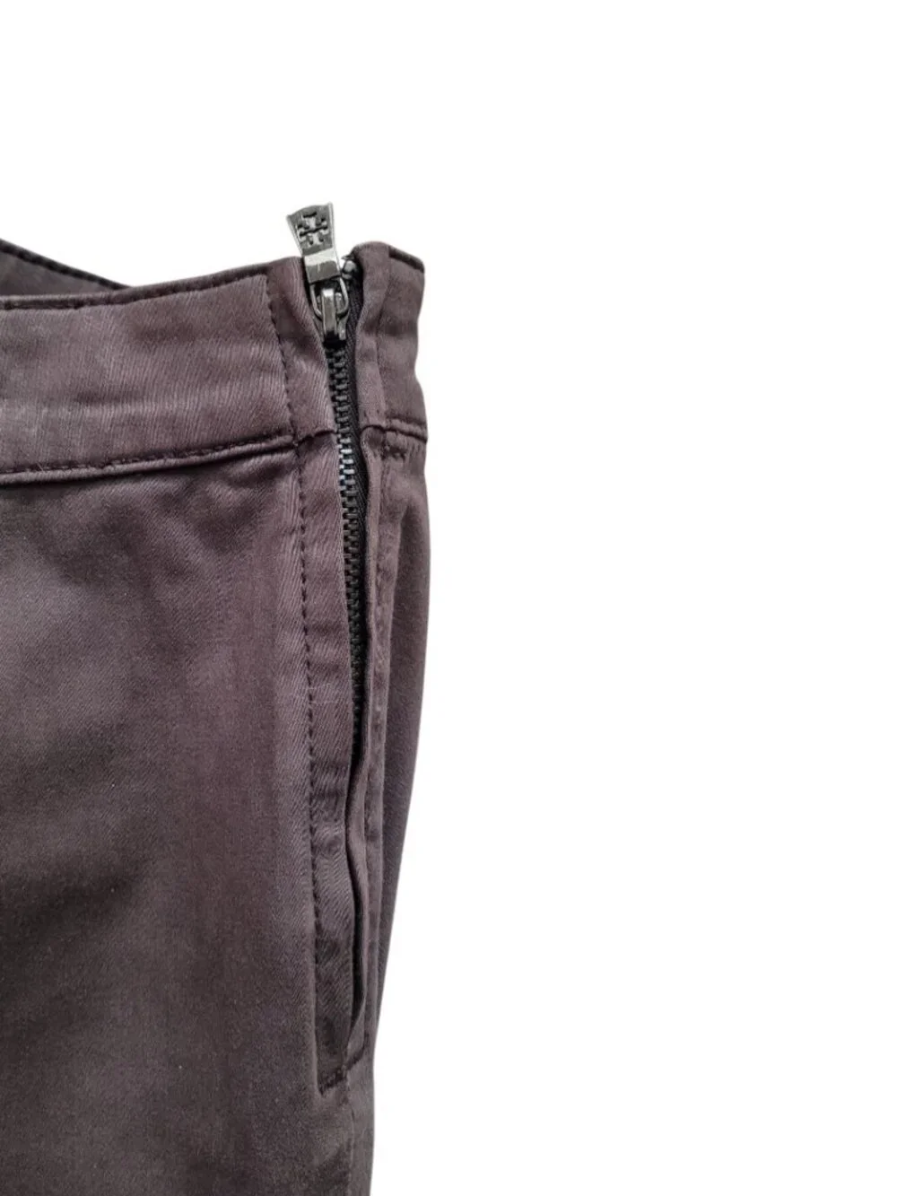 Tory Burch Casual Legging Pants Washed Gray Zip Hem Stretch Skinny Size 29